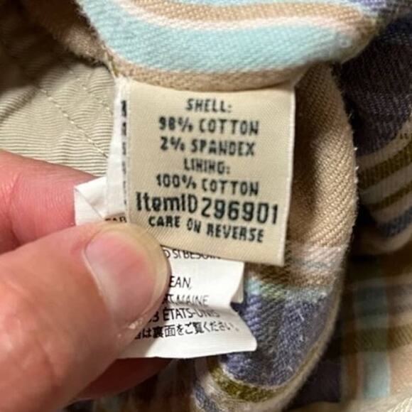 VTG L.L. BEAN Flannel Lined Straight Leg Utility Cargo Pants in Khaki SZ 16 TALL - Picture 8 of 10